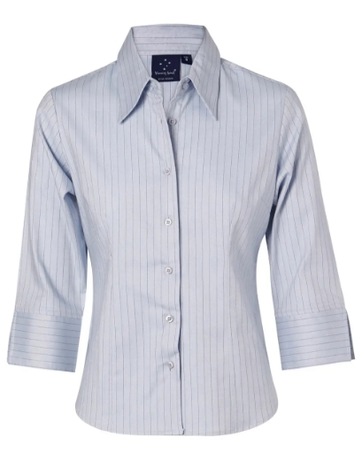 Picture of Winning Spirit, Ladies Stretch Stripe Shirt, 3/4 Sleeve